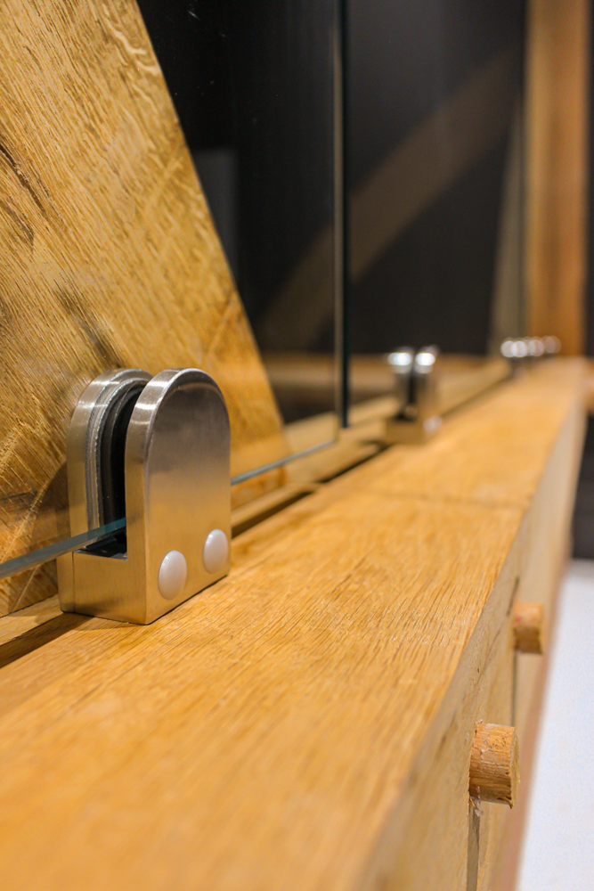 Glass Partition Mount on Timber Frame